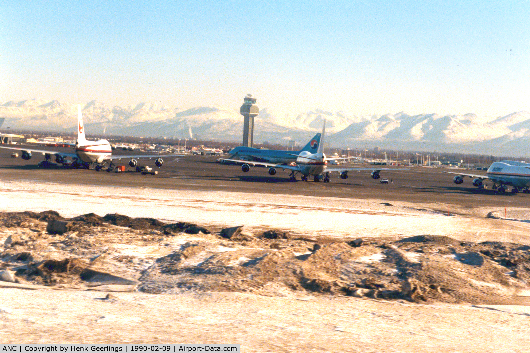 Ted Stevens Anchorage International Airport (ANC) - Landing at ANC , Feb 1990