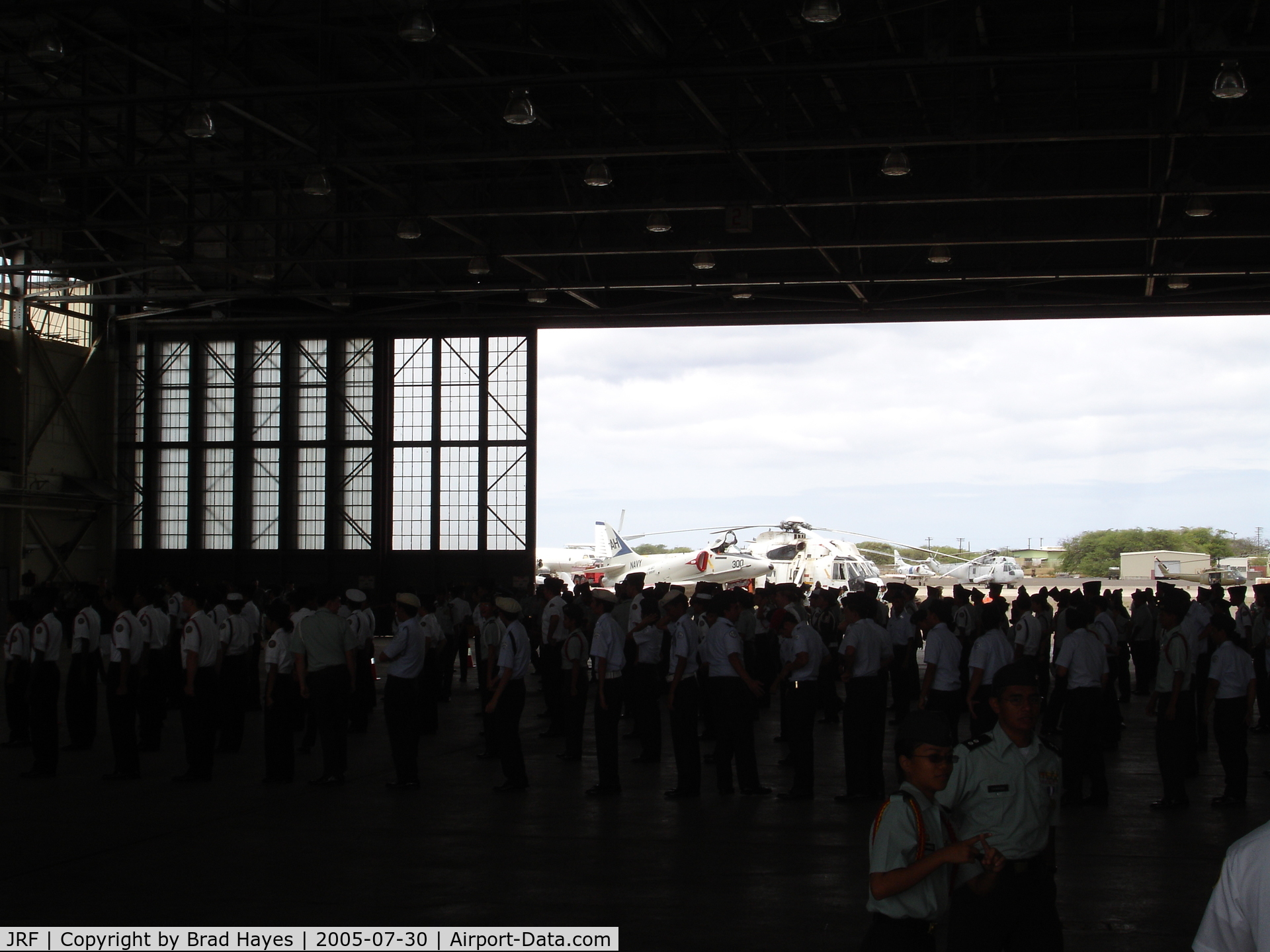 Kalaeloa (john Rodgers Field) Airport (JRF) - From inside Hangar 111 during Hawaiis JROTC drill competition