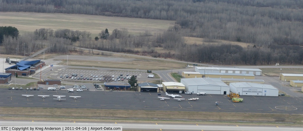 St Cloud Regional Airport (STC) - Overview of the St. Cloud ramp on St. Cloud State University's Airport Day.