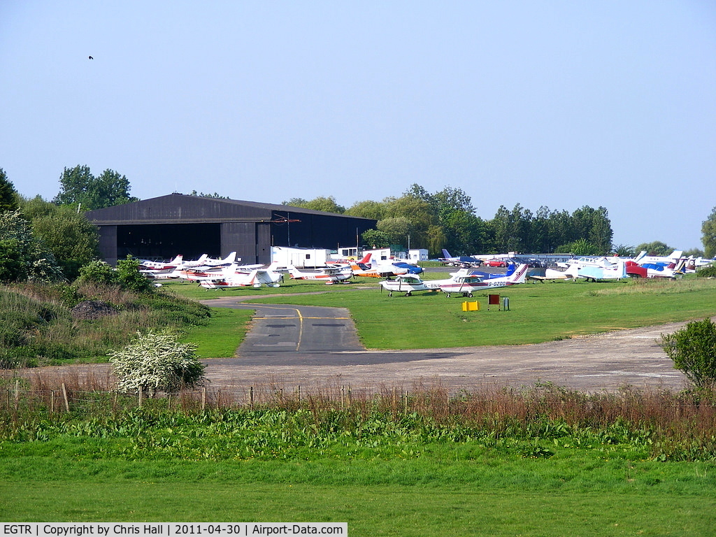Elstree Airfield Airport, Watford, England United Kingdom (EGTR) - hangar and parking area at Elstree