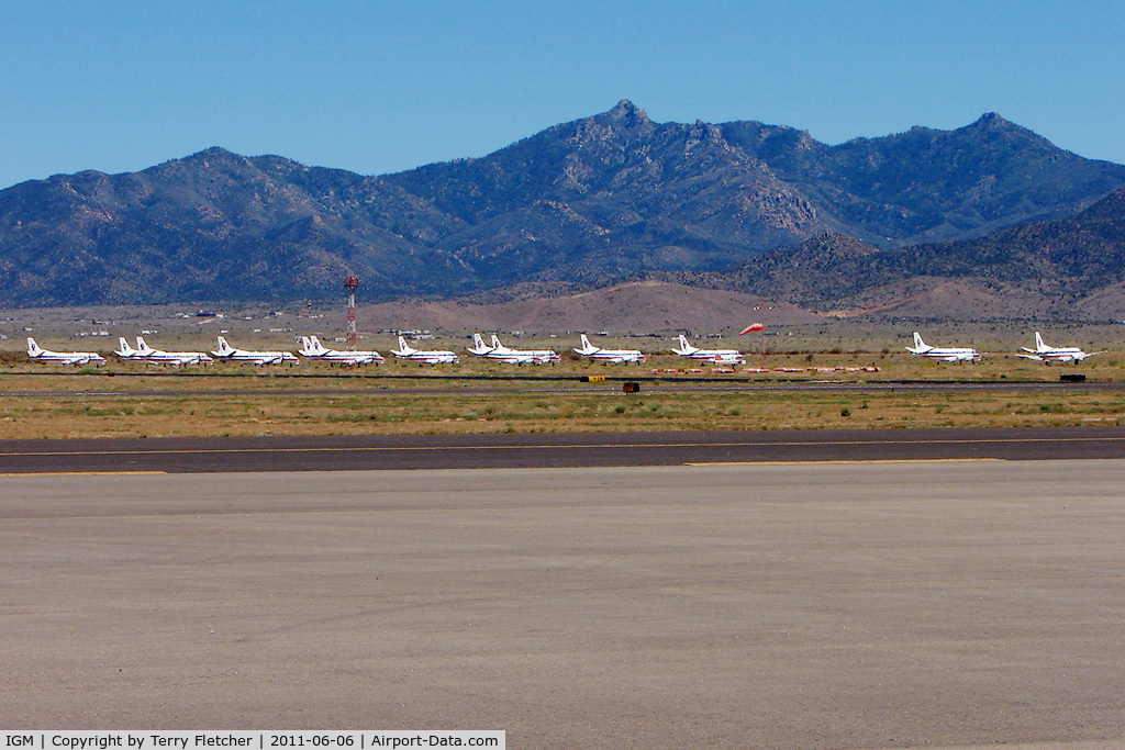 Kingman Airport (IGM) - 13 of 16 remotely stored American Eagle Saab 340s at Kingman
