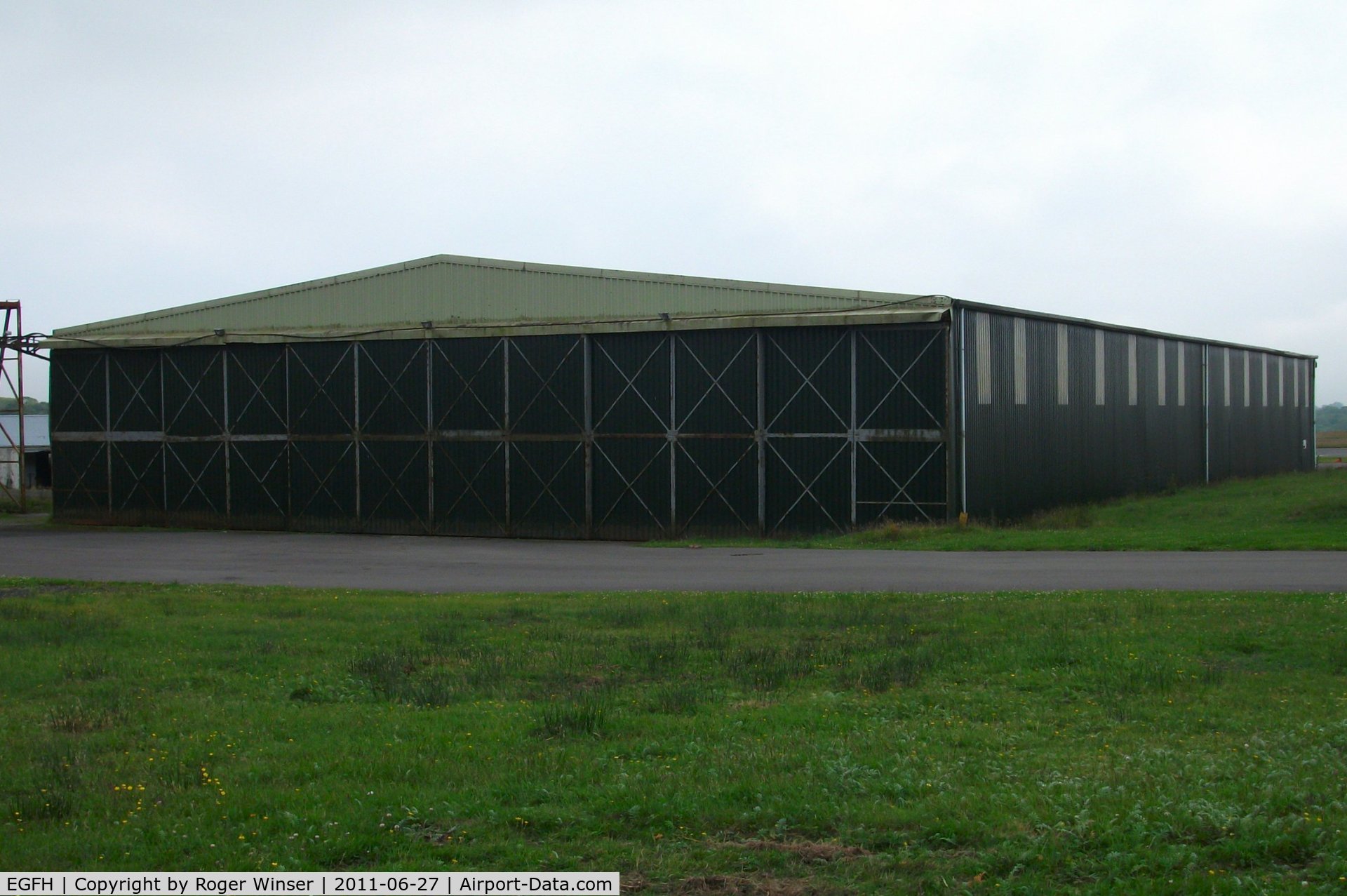 Swansea Airport, Swansea, Wales United Kingdom (EGFH) - Sole remaining Bellman hangar (Hangar 2). Erected by the RAF in 1941.
