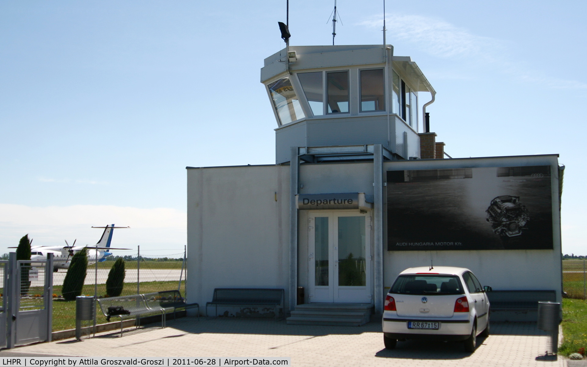 Gy?r Pér Airport, Gy?r, Pér Hungary (LHPR) - The departure one and the building of a tower