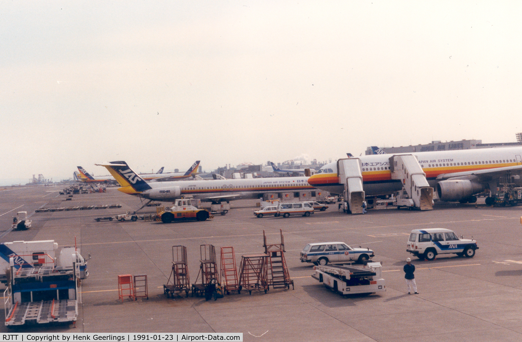 Tokyo International Airport (Haneda), Ota, Tokyo Japan (RJTT) - Haneda Airport : JAS MD-81  JA8496 and JAS A300