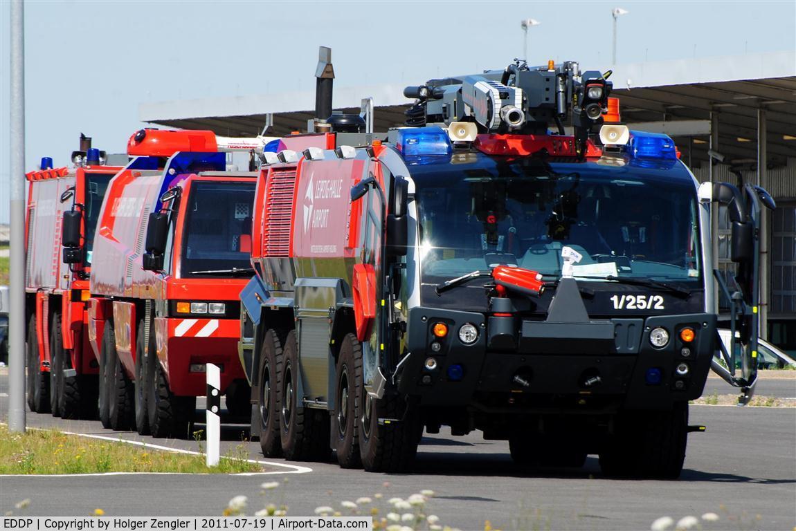 Leipzig/Halle Airport, Leipzig/Halle Germany (EDDP) - Big and strong - vehicels of Leipzig Airport fire brigade.