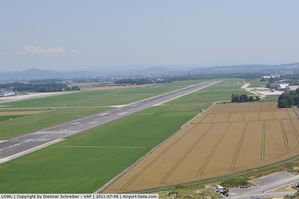 Linz Airport (Blue Danube Airport), Linz Austria (LOWL) - Linz Airport seen from Cessna 175 OE-DCG