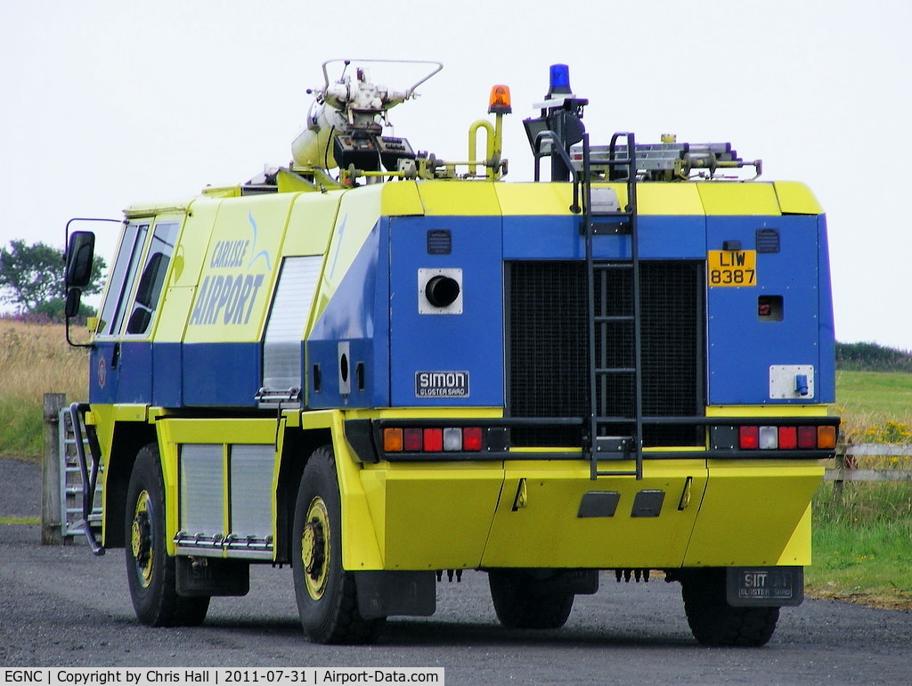 Carlisle Airport, Carlisle, England United Kingdom (EGNC) - Fire truck at Carlisle Airport