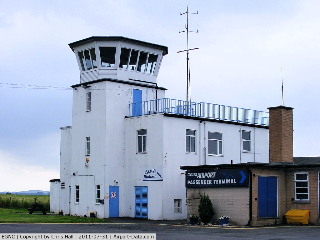 Carlisle Airport, Carlisle, England United Kingdom (EGNC) - Control tower at Carlisle Airport, former RAF Crosby-on-Eden