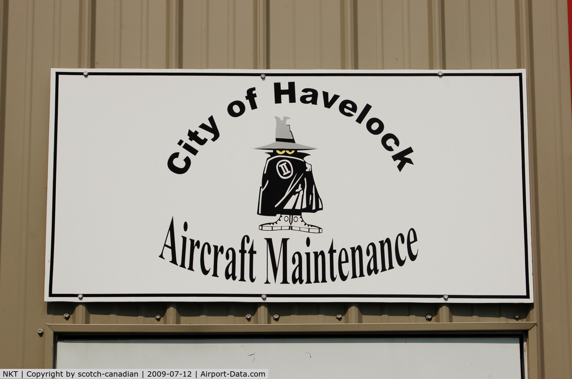 Cherry Point Mcas /cunningham Field/ Airport (NKT) - Sign on the Aircraft Maintenance Building at the Havelock Tourist & Event Center, Havelock, NC