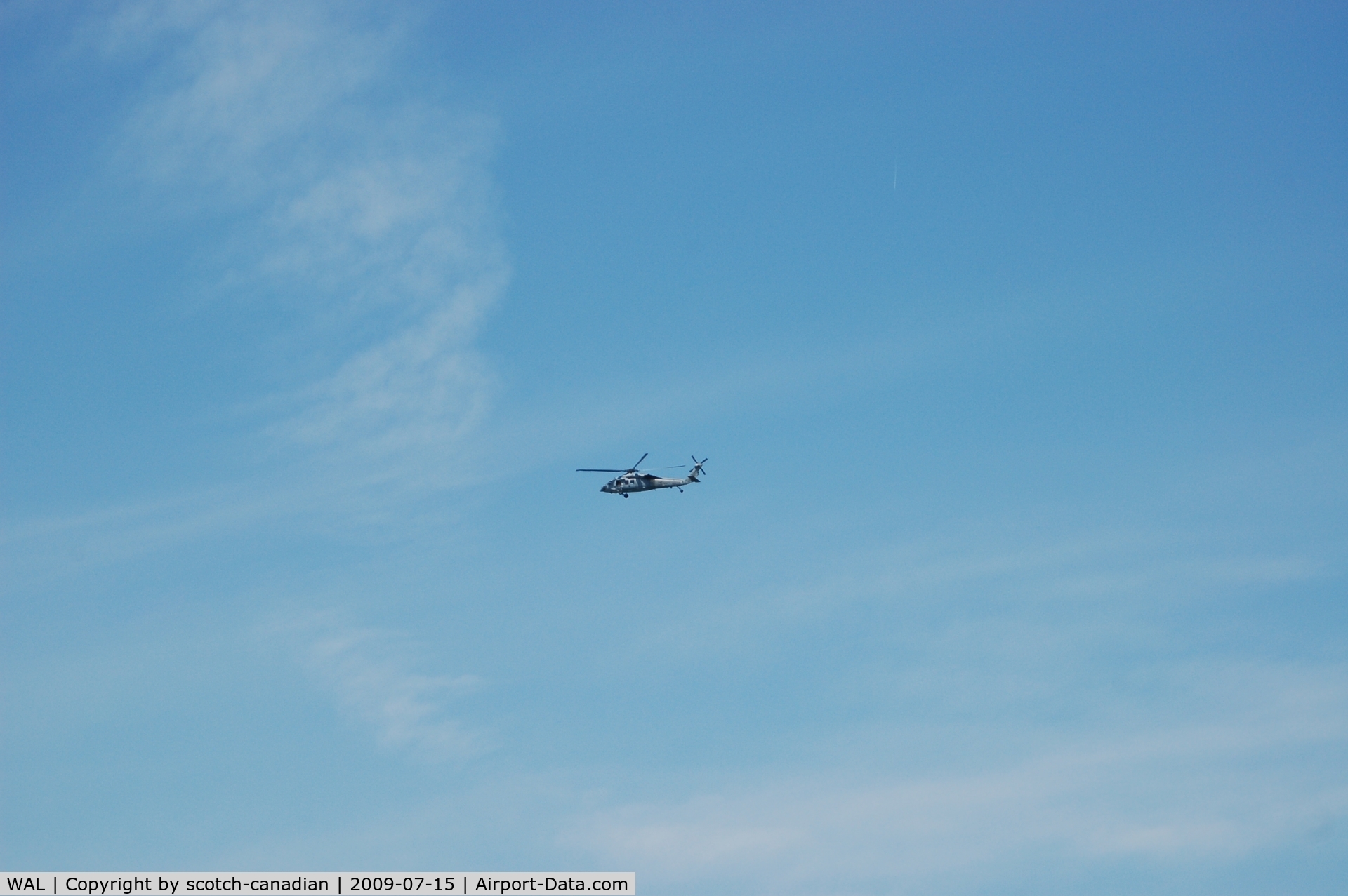 Wallops Flight Facility Airport (WAL) - Sikorsky MH-60 Seahawk over the NASA Wallops Flight Facility, Wattsville, VA