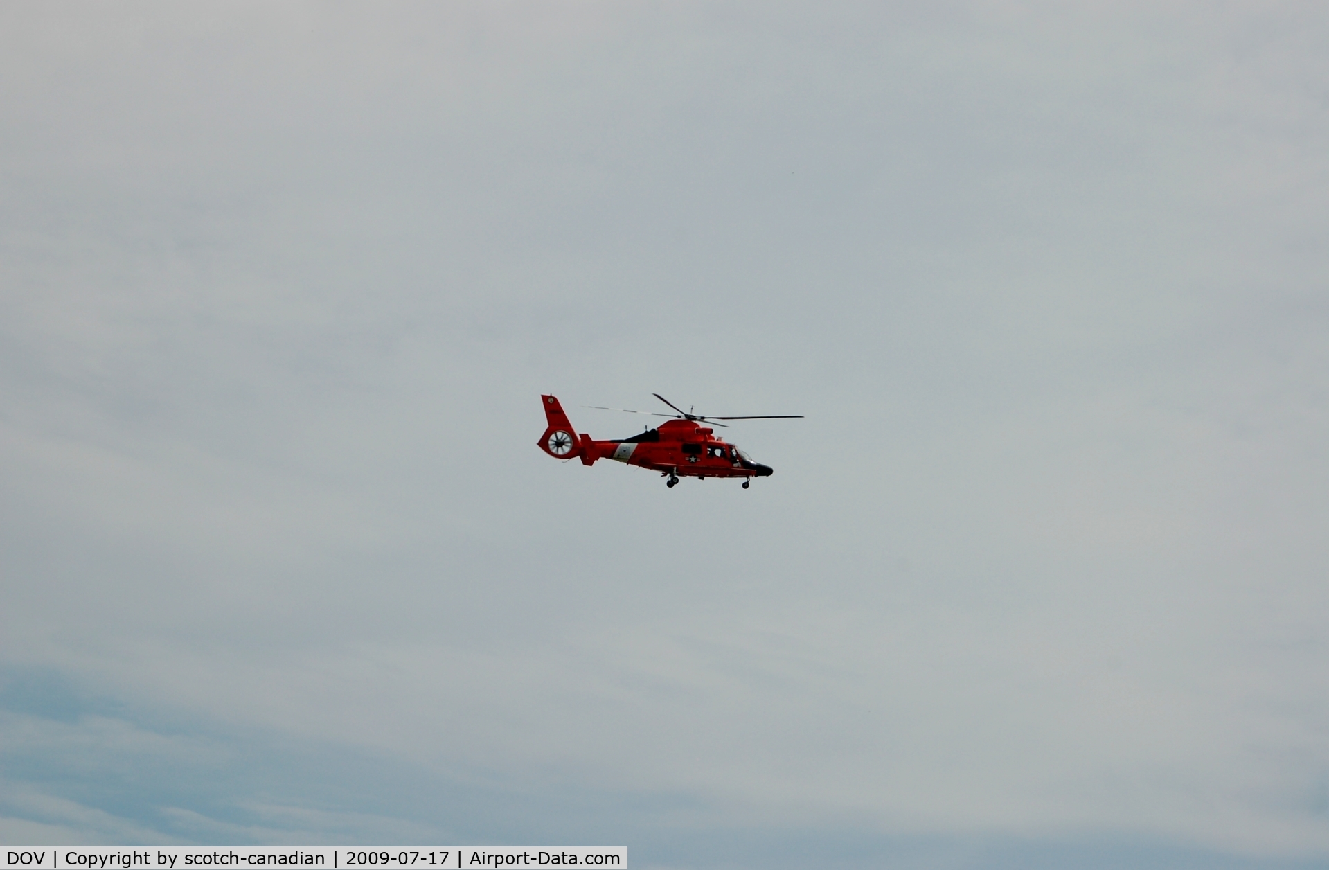 Dover Afb Airport (DOV) - US Coast Guard Eurocopter HH-65 Dolphin Helicopter over Dover AFB, Dover, DE