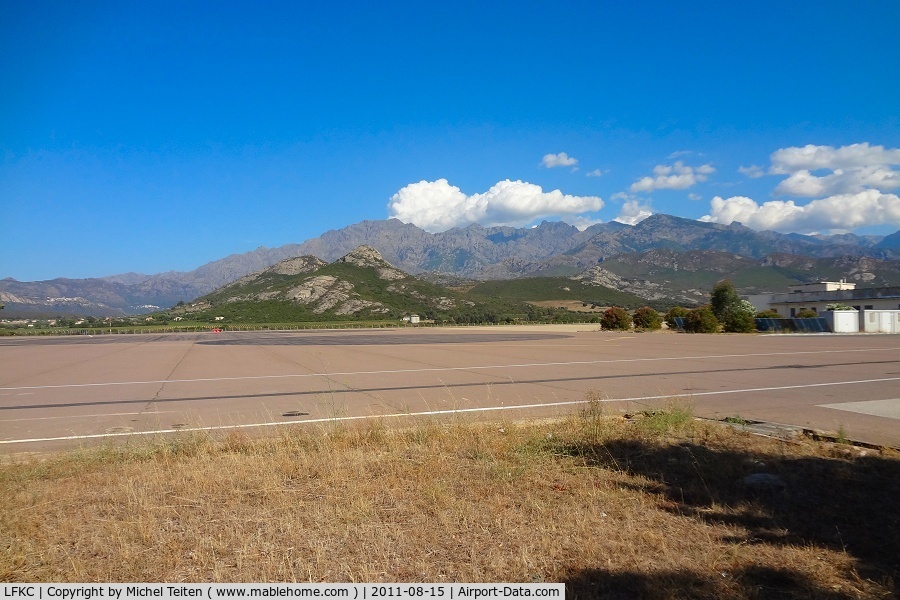 Calvi Sainte-Catherine Airport, Calvi France (LFKC) - The airport is surrounded by the mountains