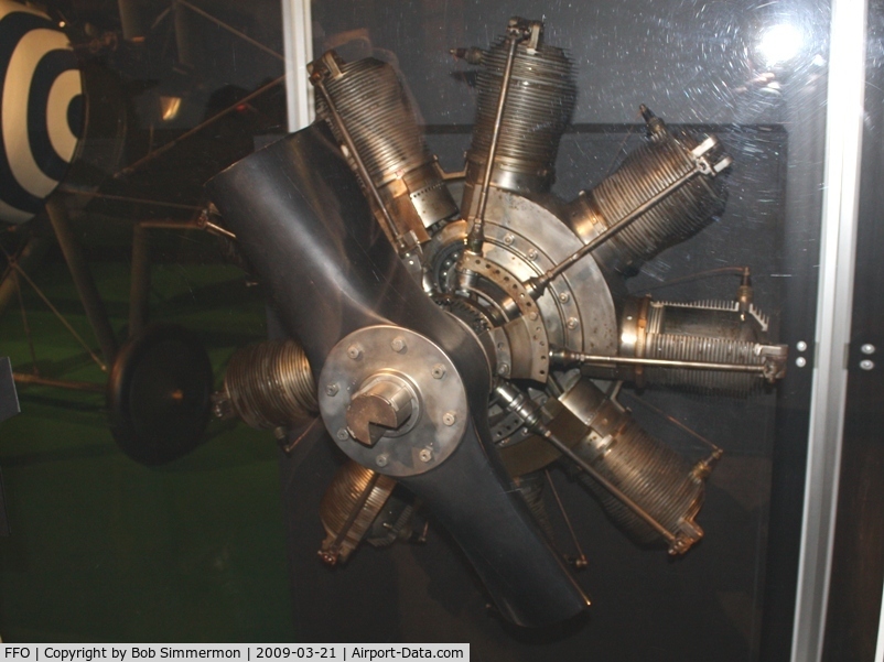 Wright-patterson Afb Airport (FFO) - 165HP Gnome N-9 rotary engine on display at the USAF Museum in Dayton, Ohio