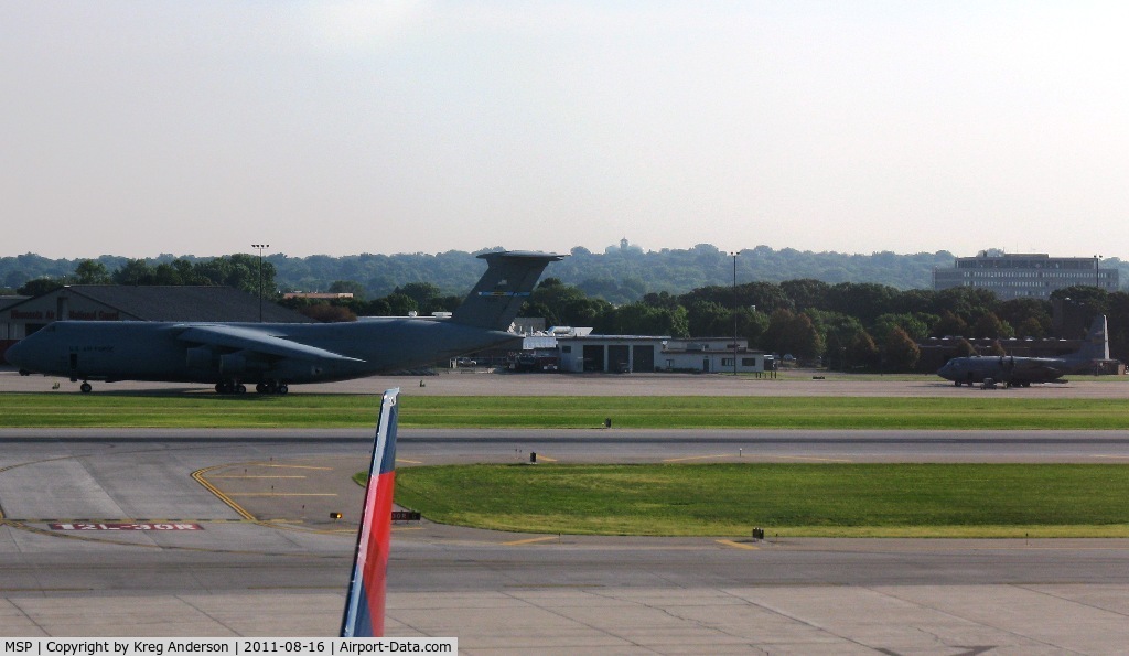 Minneapolis-st Paul Intl/wold-chamberlain Airport (MSP) - Check out the size difference between the C-5 and C-130!