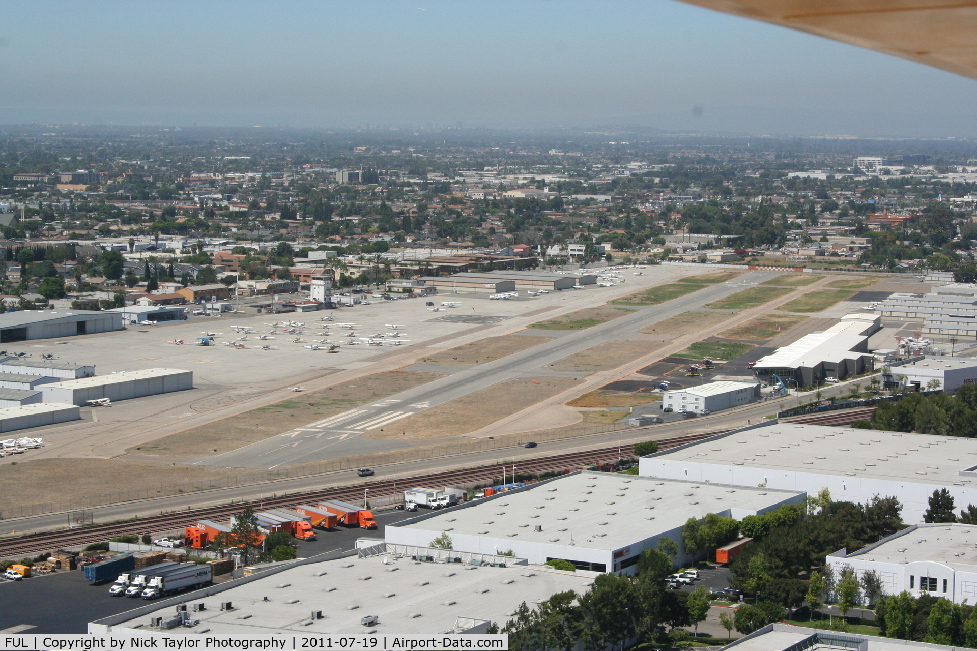 Fullerton Municipal Airport (FUL) - Turning final for RWY 24
