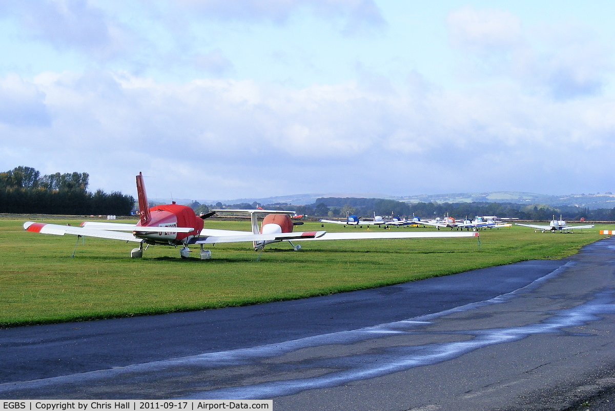Shobdon Aerodrome Airport, Leominster, England United Kingdom (EGBS) - GA parking area at Shobdon