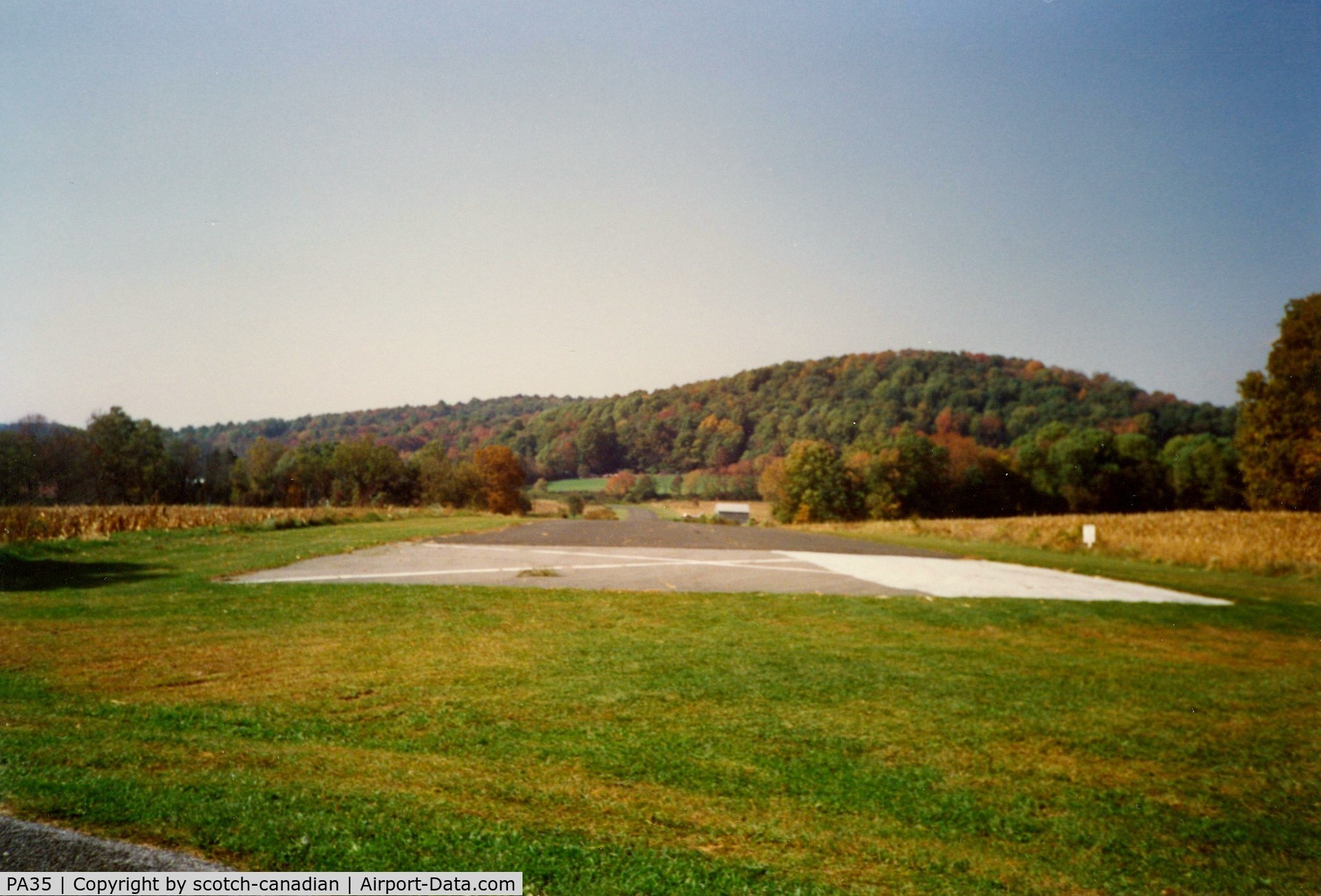 Bally Spring Farm Airport (PA35) - Approach end of Runway 31 at Bally Spring Farm Airport, Bally, PA - October 1991