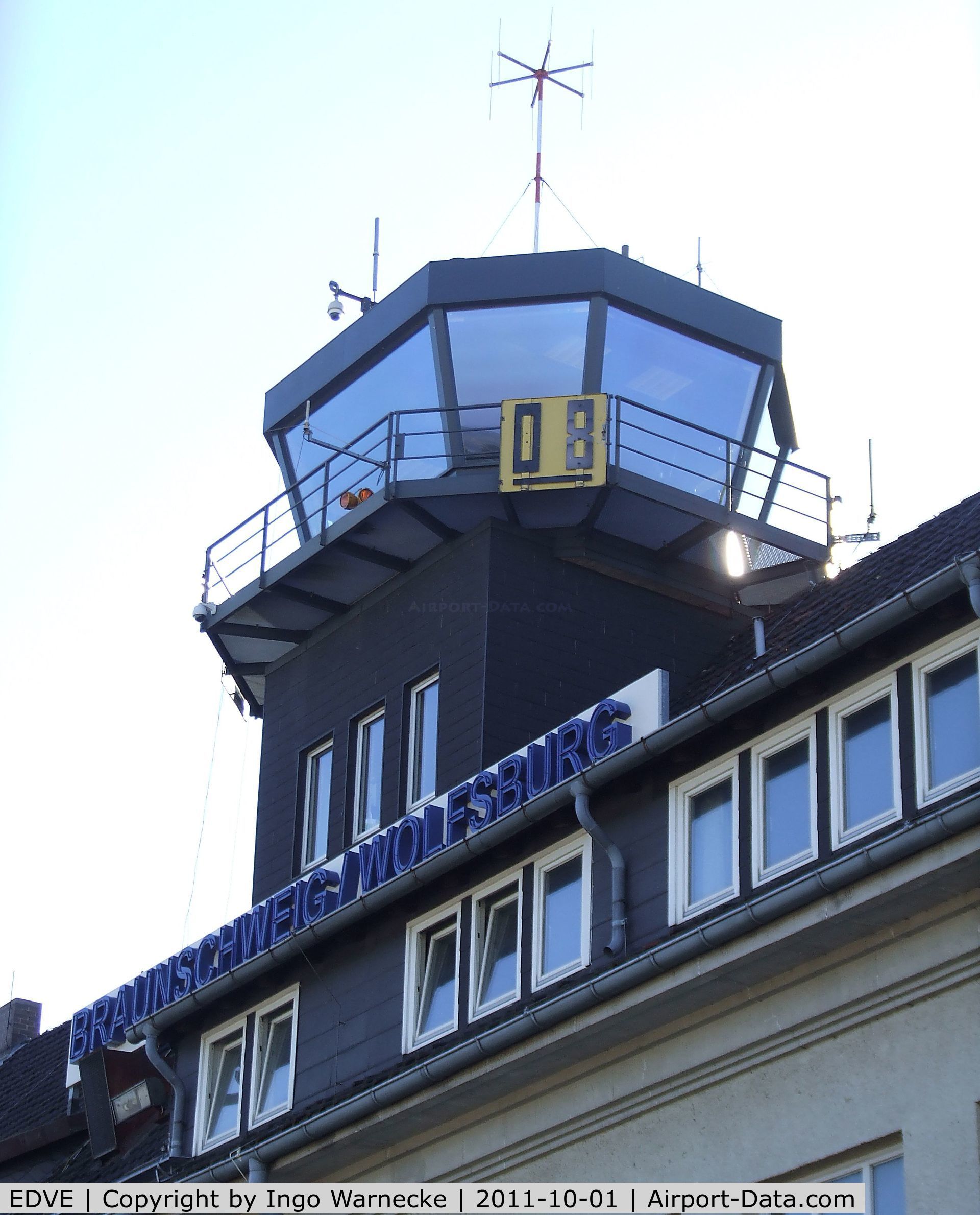 Braunschweig-Wolfsburg Regional Airport, Braunschweig, Lower Saxony Germany (EDVE) - tower on top of the main terminal building at Braunschweig-Waggum airport