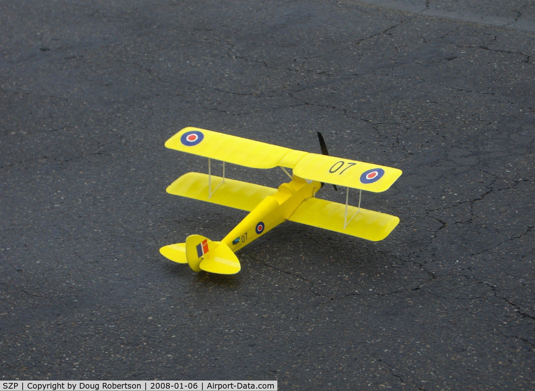 Santa Paula Airport (SZP) - Rick's Tiger Moth RC drone on the deck