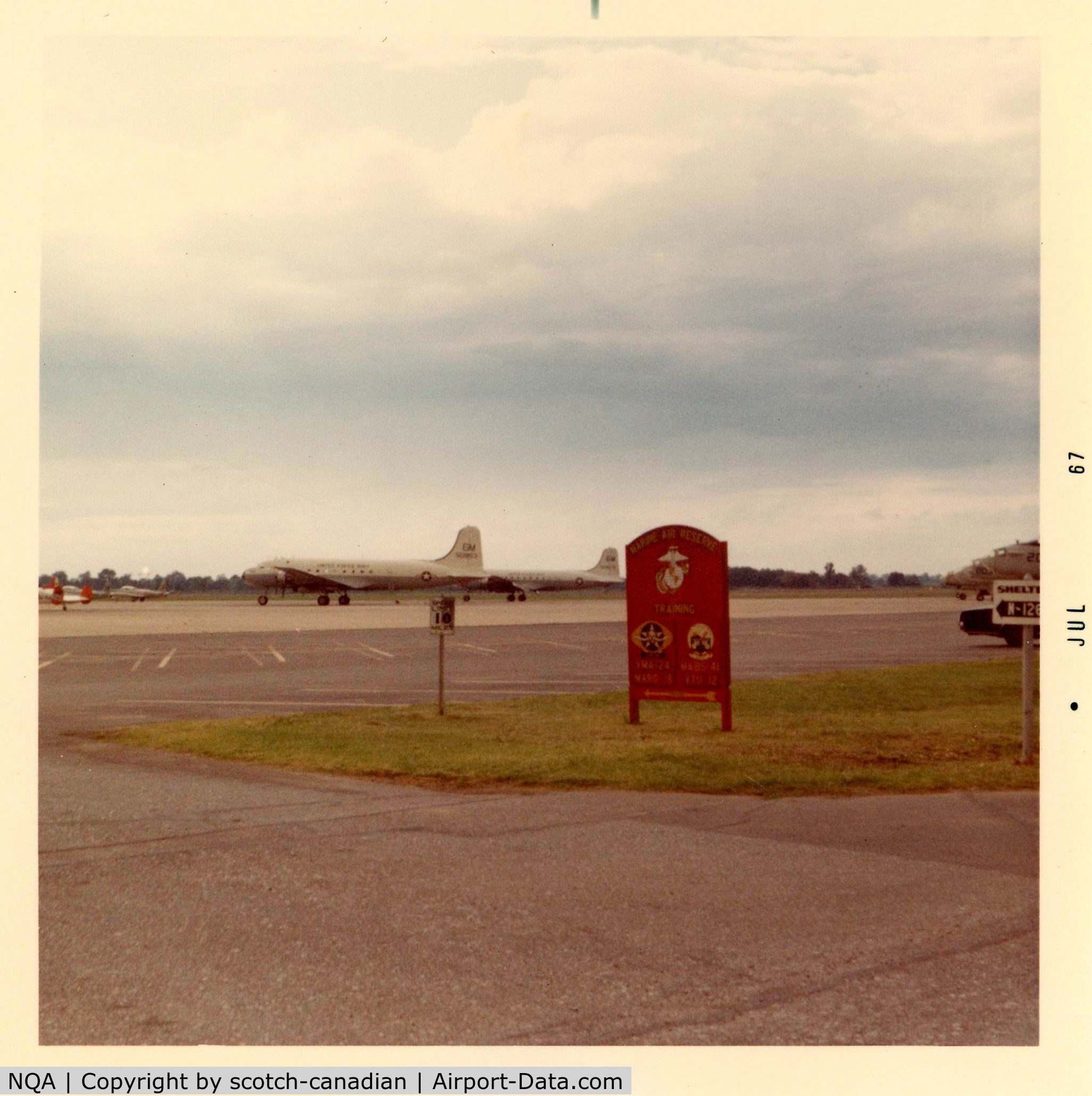 Millington Regional Jetport Airport (NQA) - Douglas R5D Aircraft on the Flight Line at Naval Air Station - Memphis, Millington, TN - 1967