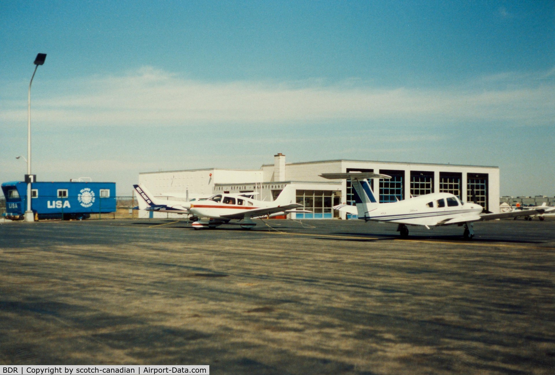 Igor I Sikorsky Memorial Airport (BDR) - Fire - Repair - Maintenance Building at Bridgeport Municipal Airport, Bridgeport, CT - circa 1980's