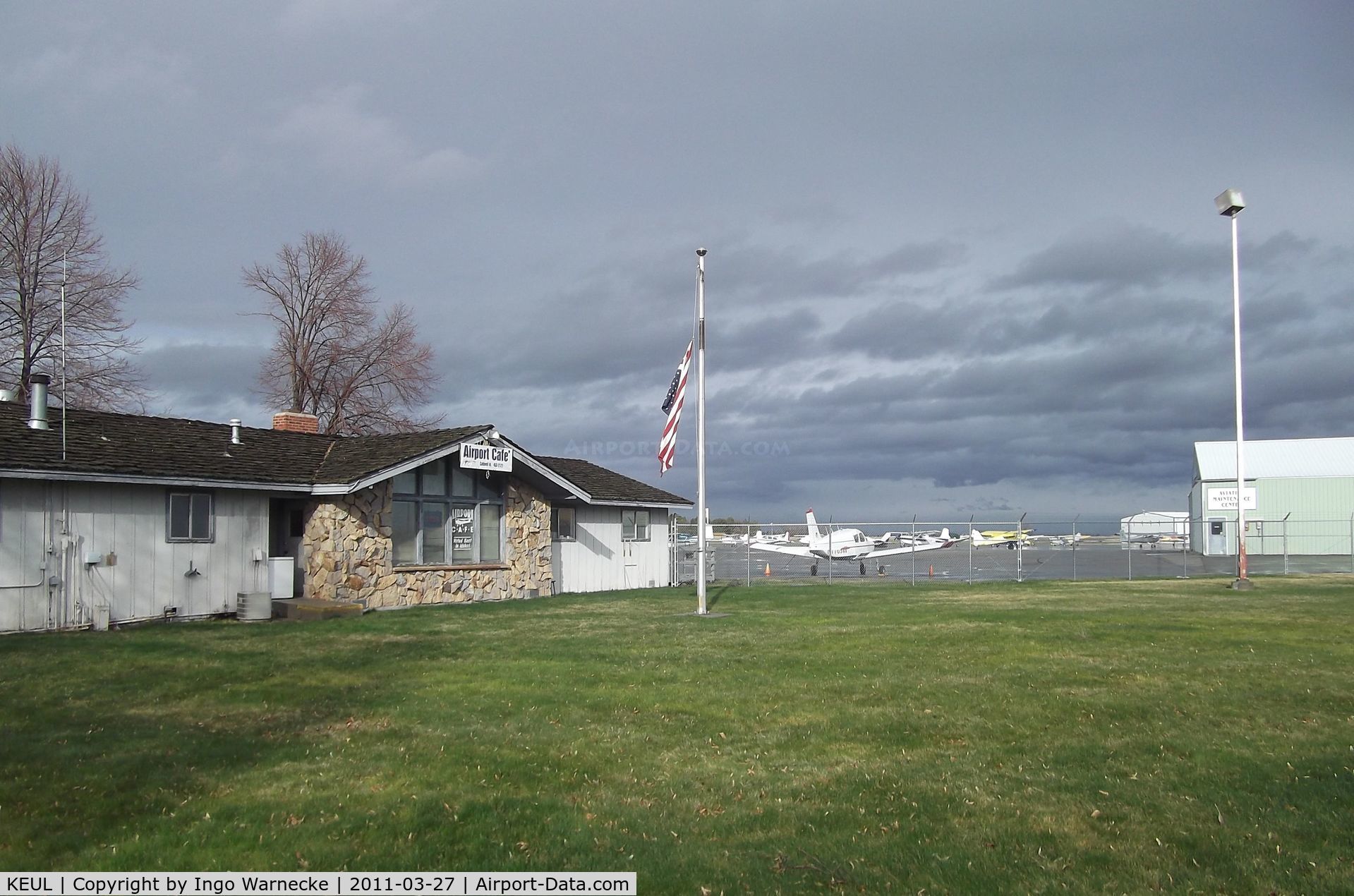Caldwell Industrial Airport (EUL) - terminal building and apron at Caldwell Industrial Airport