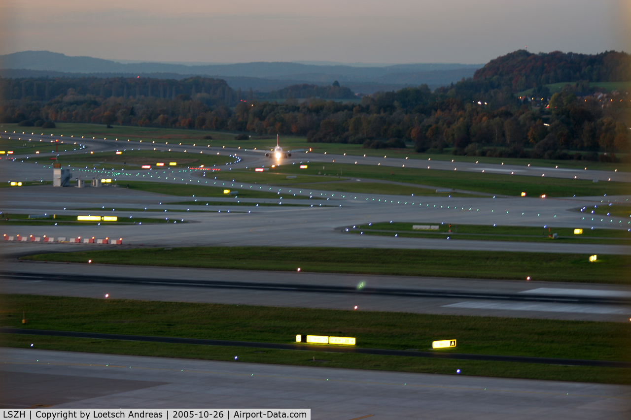 Zurich International Airport, Zurich Switzerland (LSZH) - evening shot 