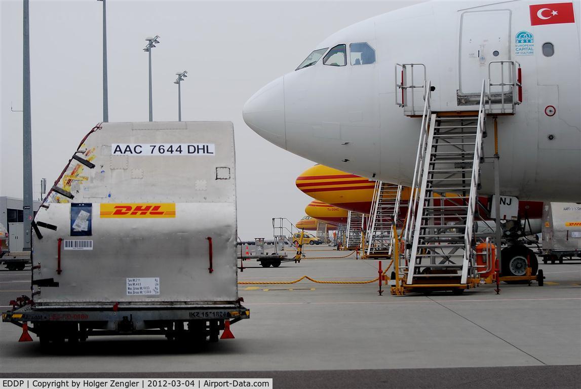 Leipzig/Halle Airport, Leipzig/Halle Germany (EDDP) - View along first row on DHL aprons.....