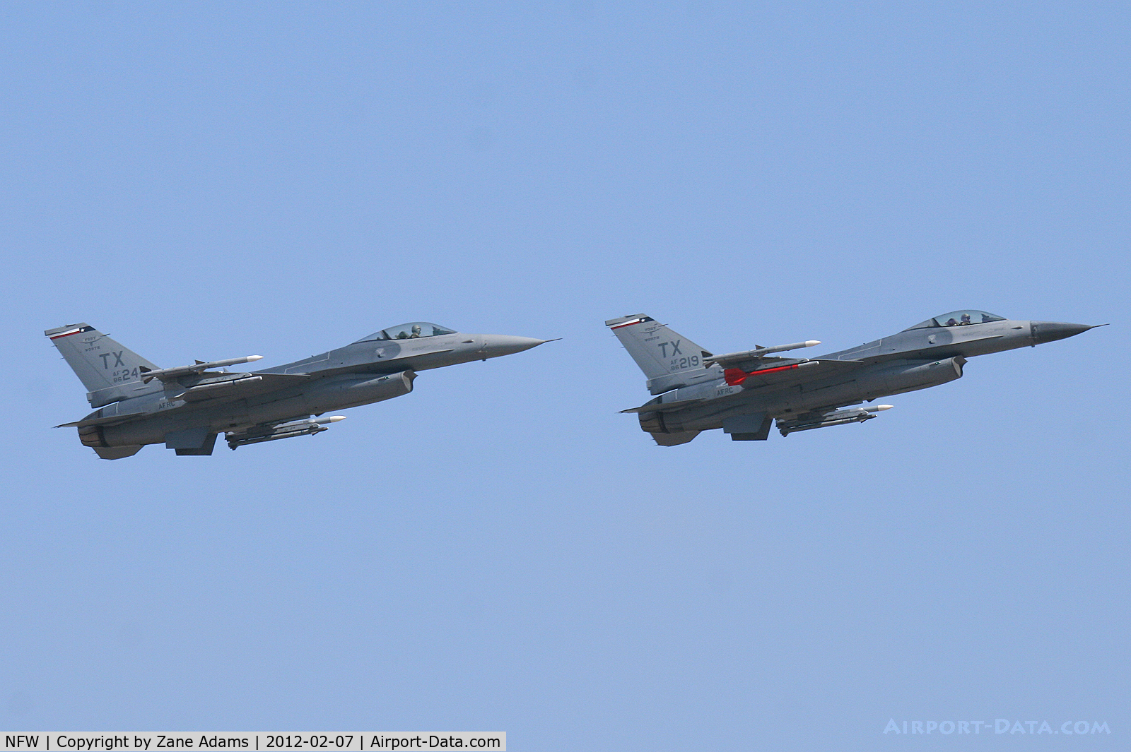 Fort Worth Nas Jrb/carswell Field Airport (NFW) - A pair of 457th Fighter Squadron F-16's departing NAS JRB Fort Worth. 
