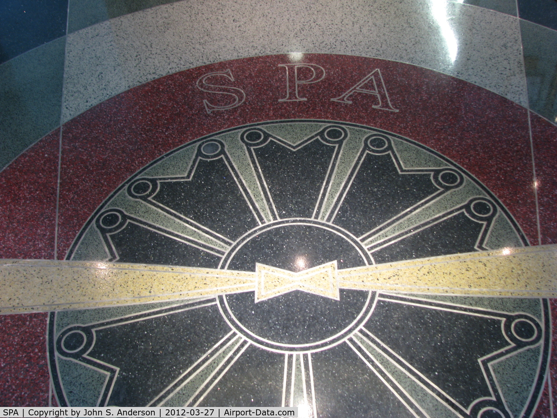 Spartanburg Downtown Memorial Airport (SPA) - Logo in floor inside main entrance.