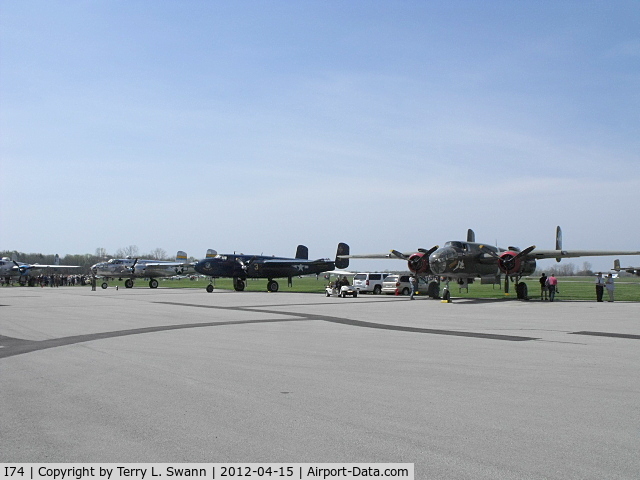 Grimes Field Airport (I74) - Gathering of B-25's at Grimes Field. 20 aircraft in attendance.