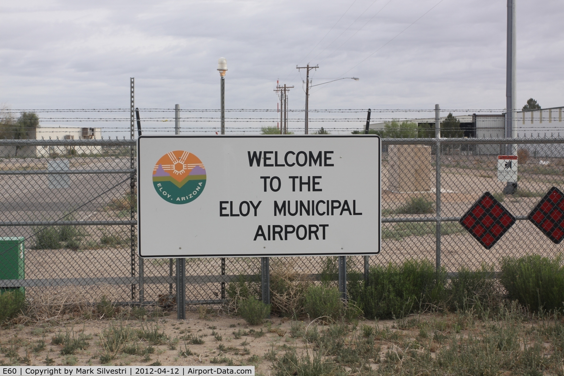 Eloy Municipal Airport (E60) - Welcome sign for Eloy Municipal