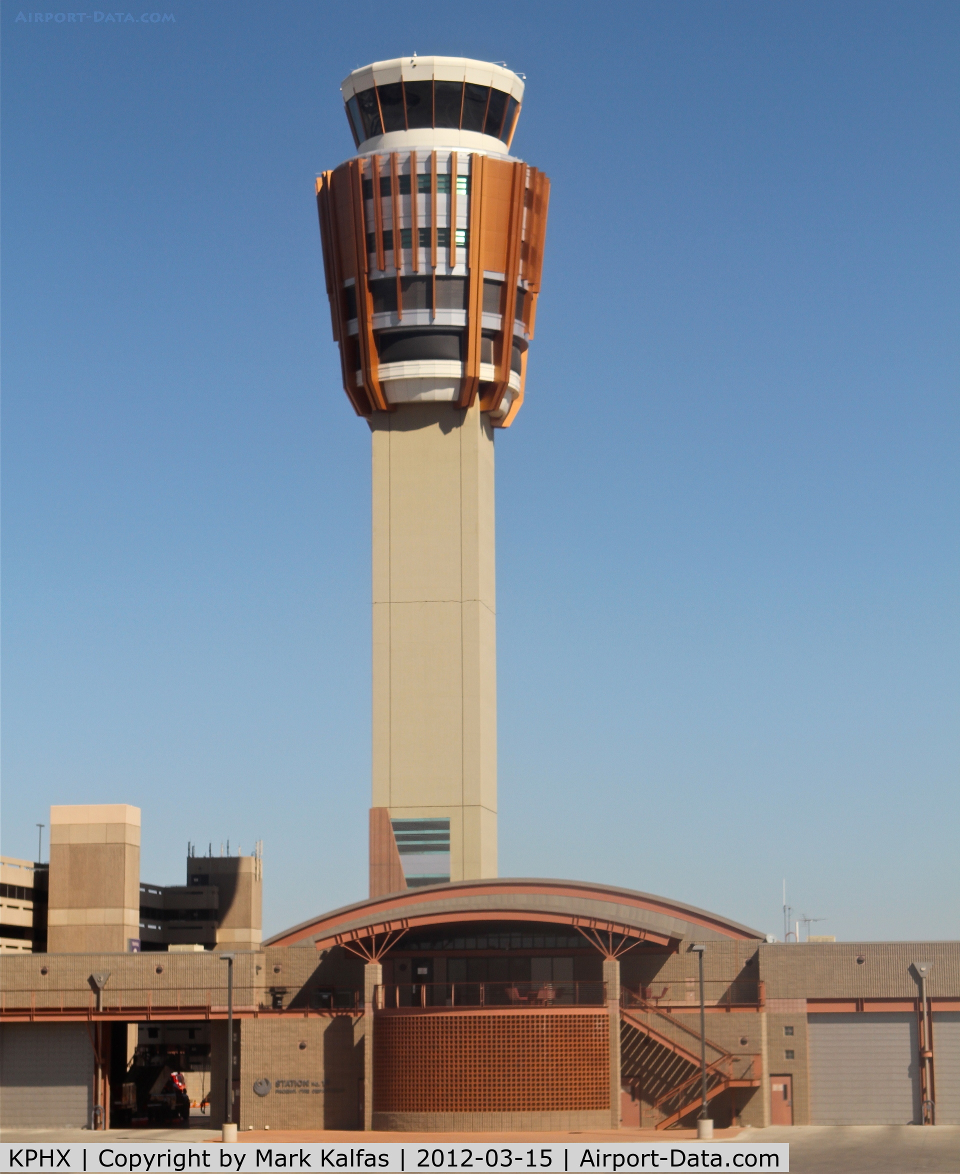 Phoenix Sky Harbor International Airport (PHX) - Phoenix City Fire Station and Sky Harbor Tower.