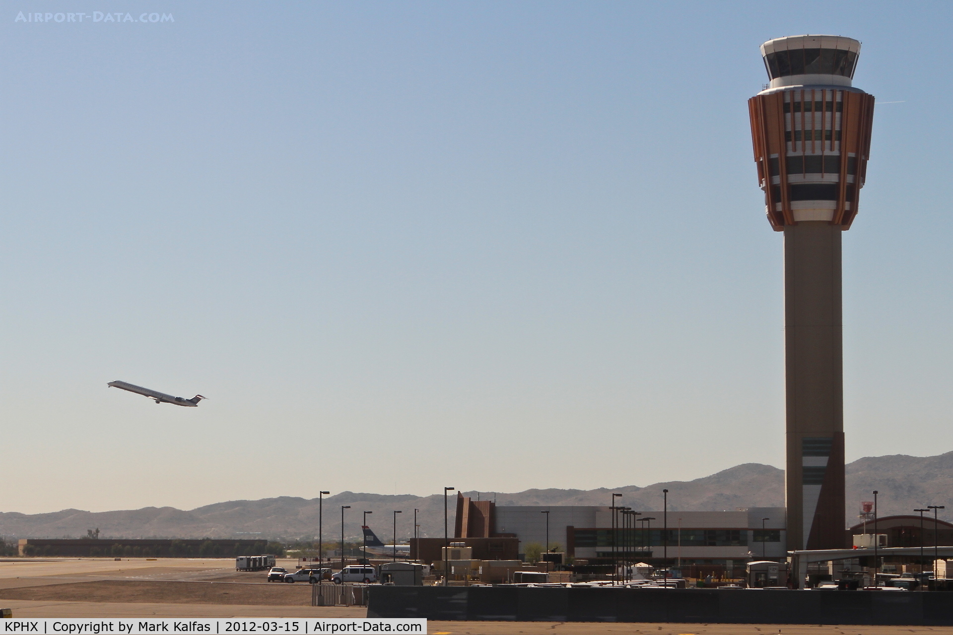 Phoenix Sky Harbor International Airport (PHX) - Phoenix Sky Harbor, looking south from RWY 8.