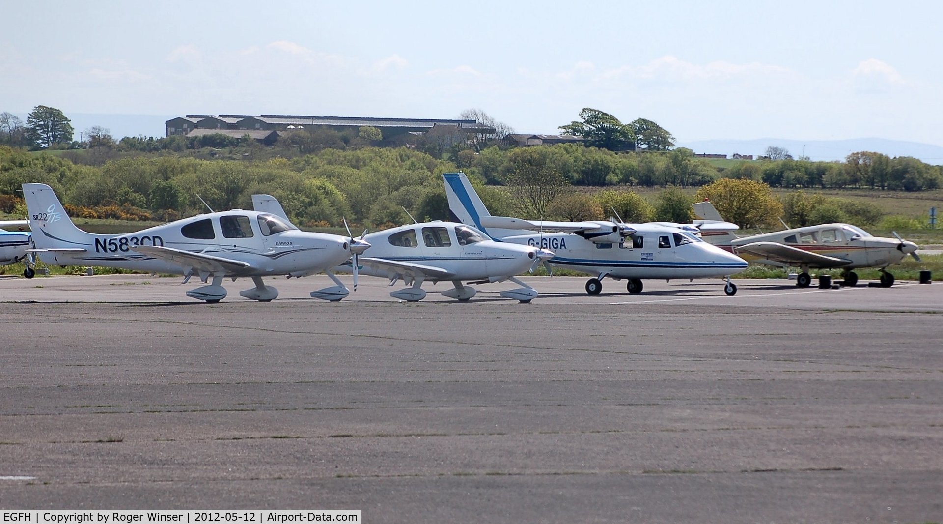 Swansea Airport, Swansea, Wales United Kingdom (EGFH) - Visiting and resident aircraft.