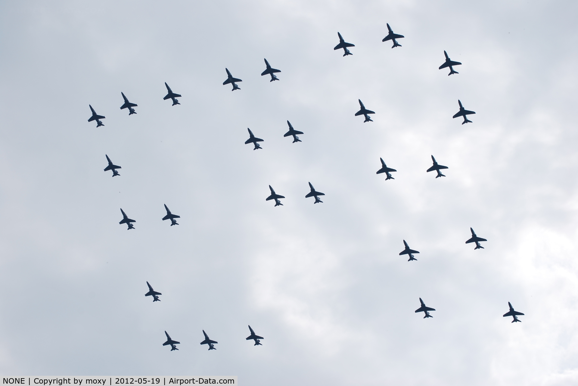 NONE Airport -  Royal Air Force Bae Hawks in a royal cipher formation (E
