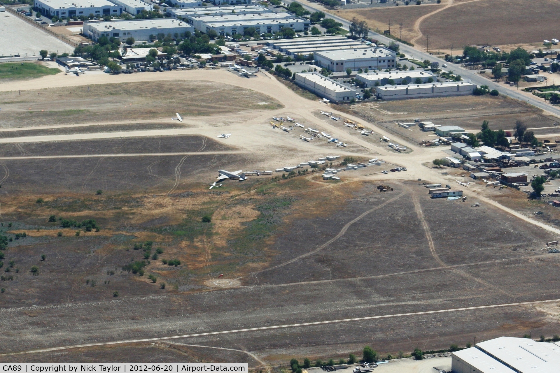Skylark Field Airport (CA89) - Lake Elsinore's Skylark field as seen from the west.