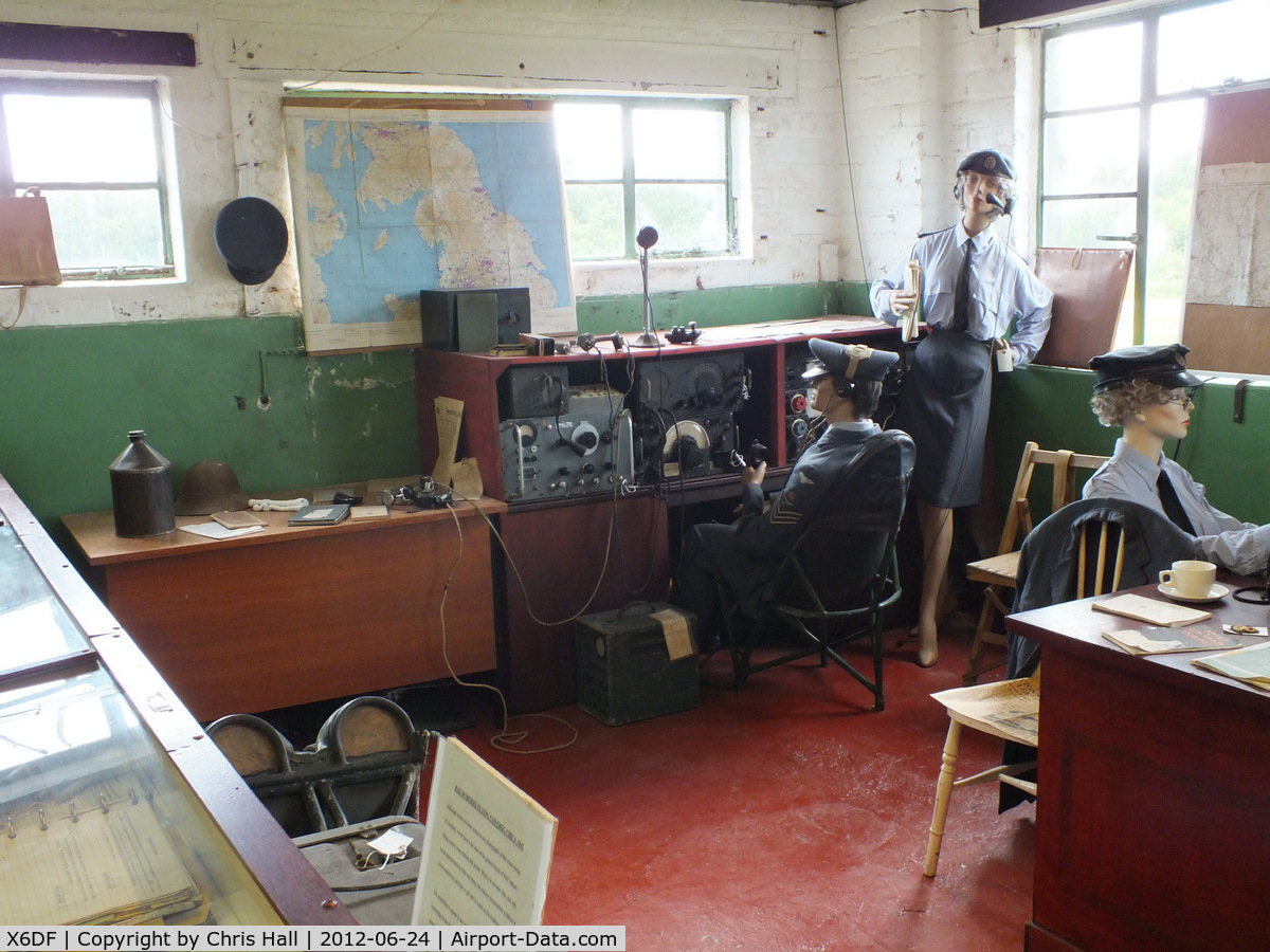 X6DF Airport - inside the former RAF tower which is now part of the Dumfries and Galloway Aviation Museum