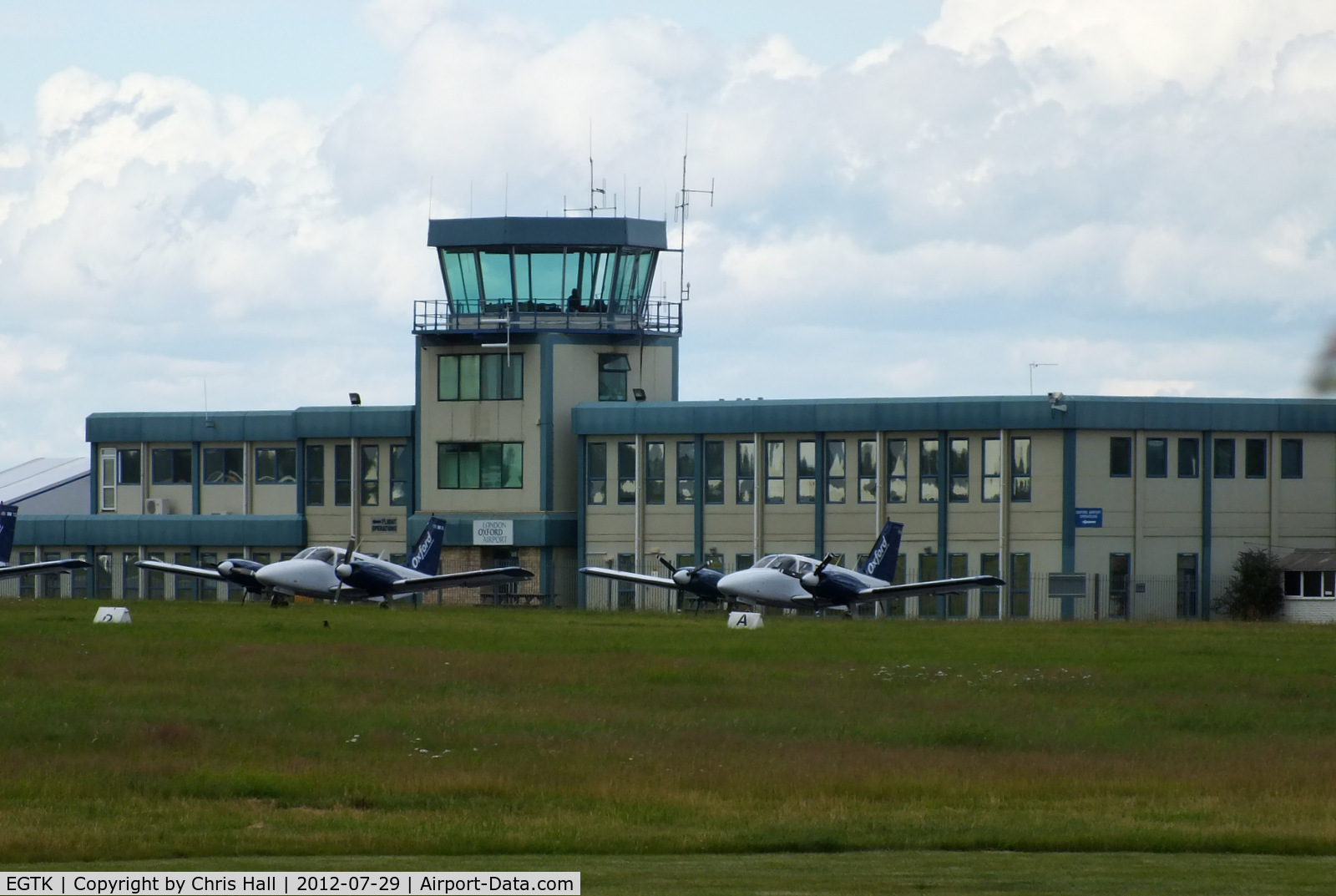 Oxford Airport, Oxford, England United Kingdom (EGTK) - Oxford tower and Terminal building
