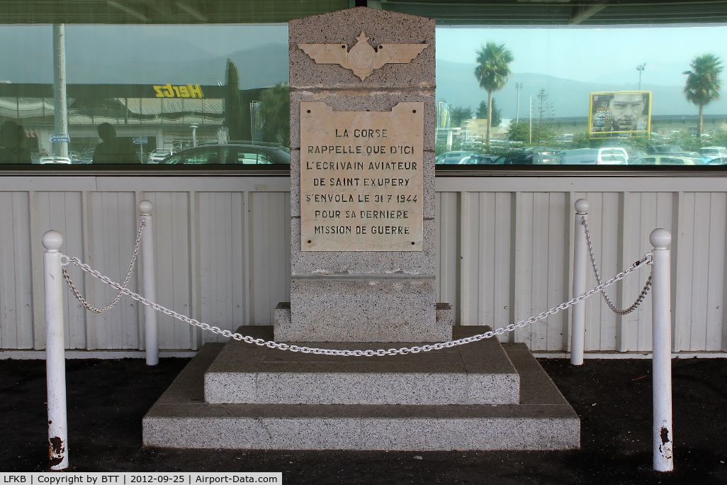 Bastia Poretta Airport, Bastia France (LFKB) - Memorial for the last take-off of the writer and war pilot Antoine de Saint-Exupery