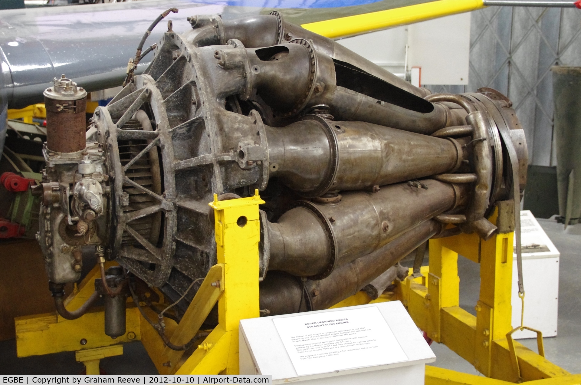 Coventry Airport, Coventry, England United Kingdom (EGBE) - Rover desiigned W2B/26 straight flow engine preserved at the Midland Air Museum.