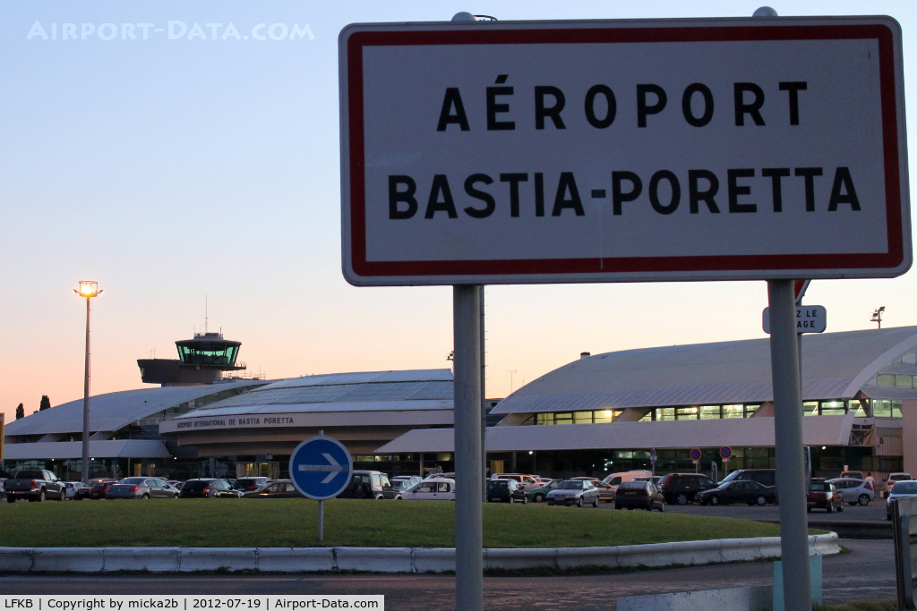Bastia Poretta Airport, Bastia France (LFKB) - Terminal of Poretta at sunrise
