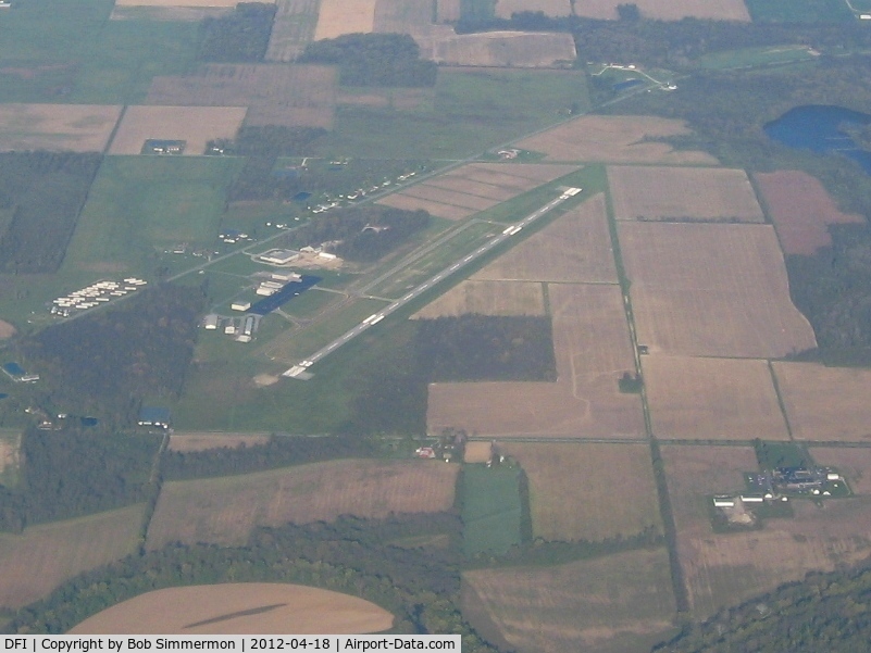 Defiance Memorial Airport (DFI) - Looking west from 4500'