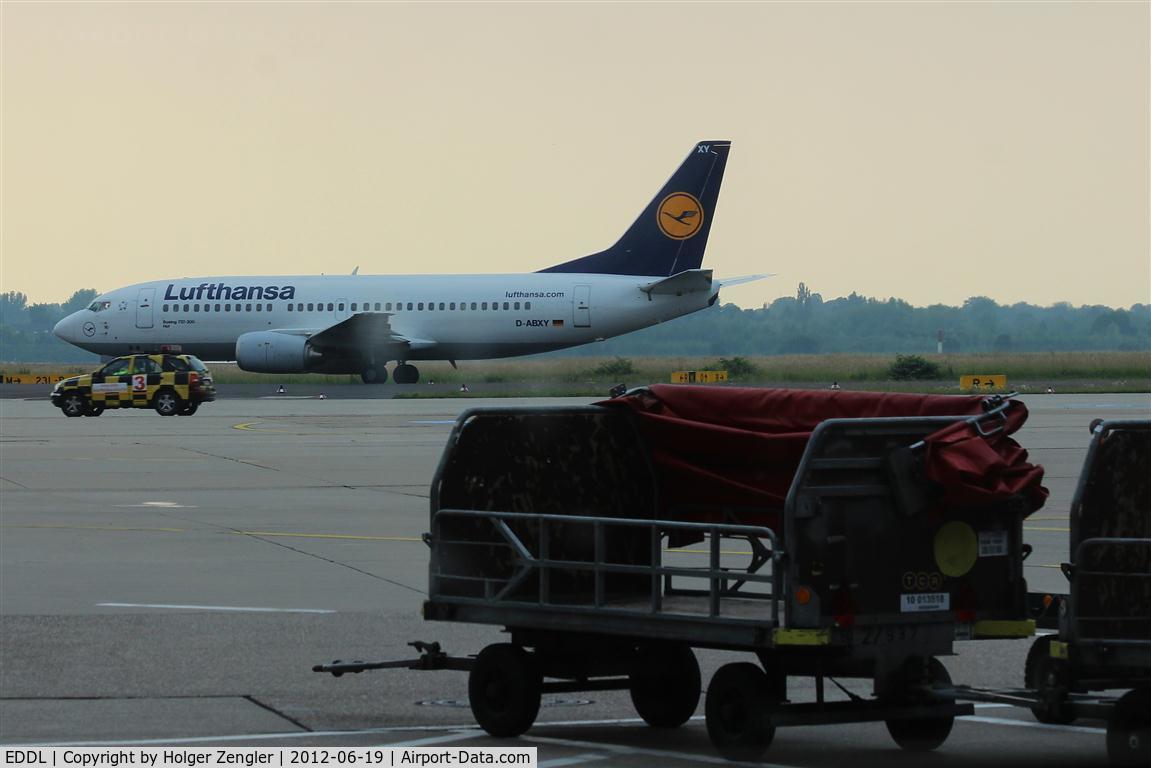 Düsseldorf International Airport, Düsseldorf Germany (EDDL) - View out of terminal B on apron and taxiway....