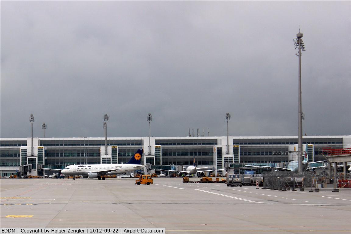 Munich International Airport (Franz Josef Strauß International Airport), Munich Germany (EDDM) - Terminal 2 and apron East....