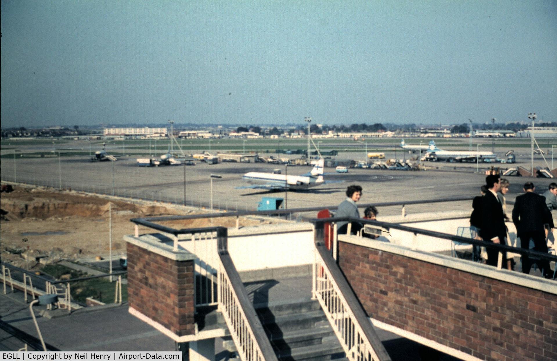London Heathrow Airport, London, England United Kingdom (EGLL) - Scanned from original slide taken October 1965 from public viewing area 