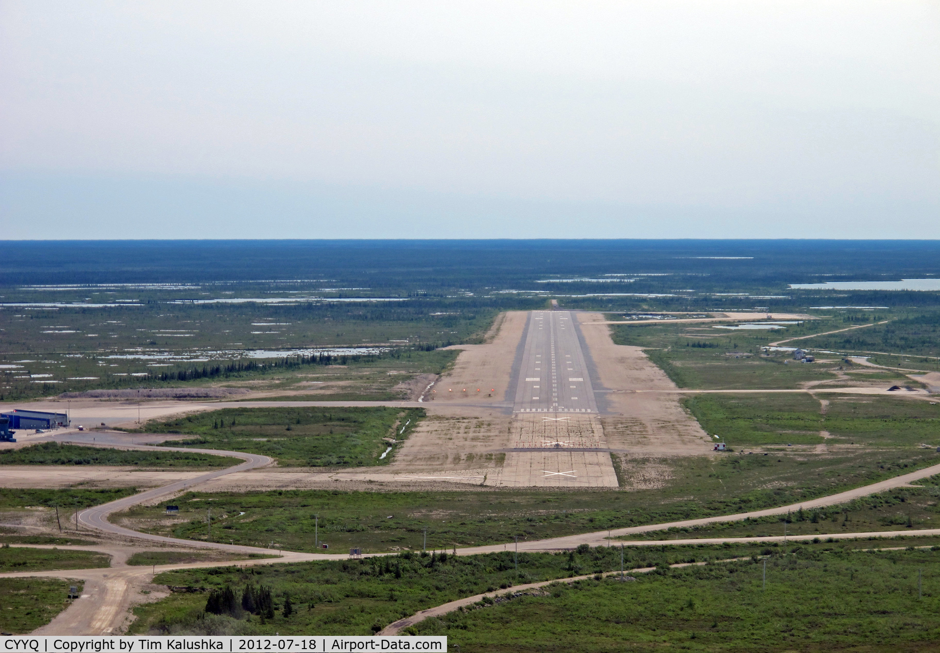 Churchill Airport, Churchill, Manitoba Canada (CYYQ) - Final for runway 15
