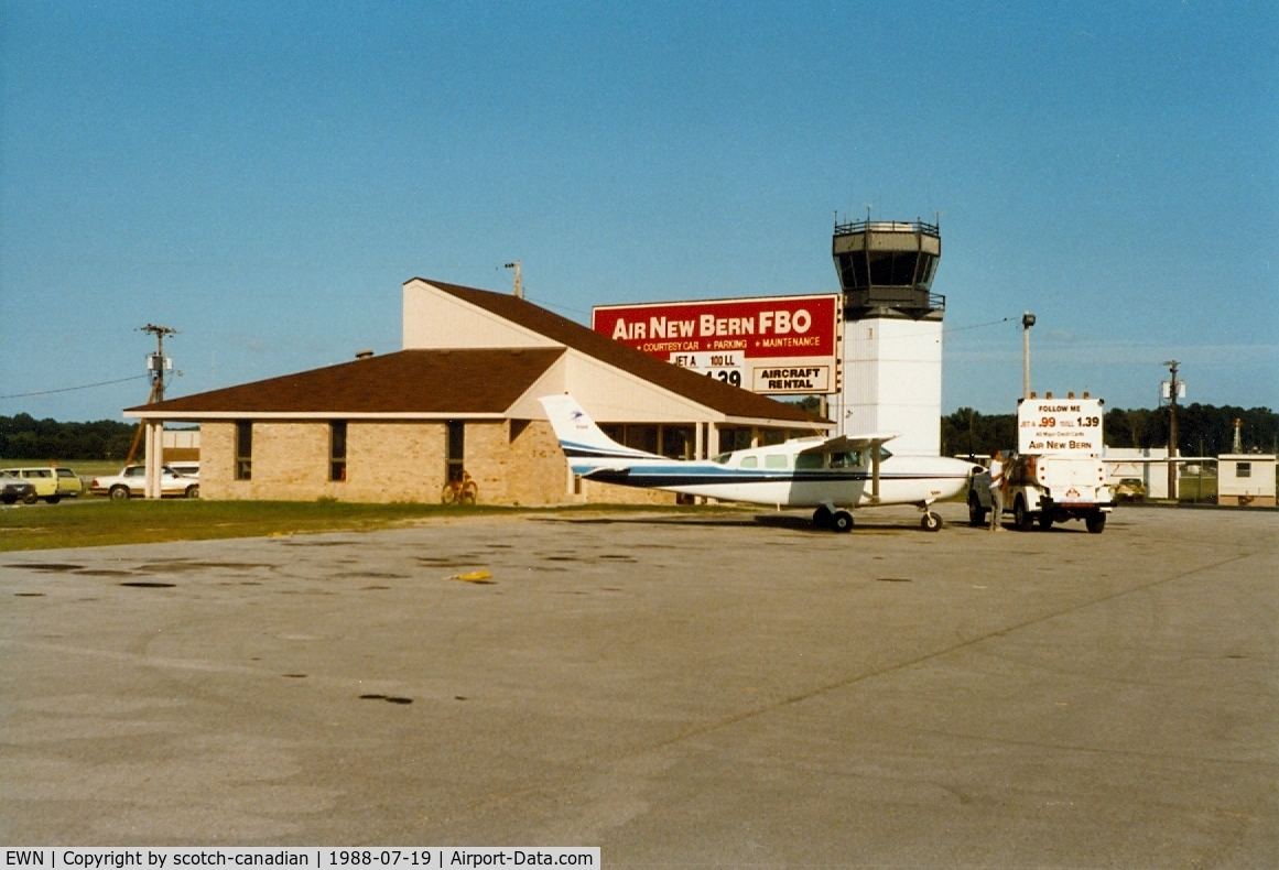 Coastal Carolina Regional Airport (EWN) - Tower and FBO at Coastal Carolina Regional Airport (previously named Craven County Regional Airport) at New Bern, NC