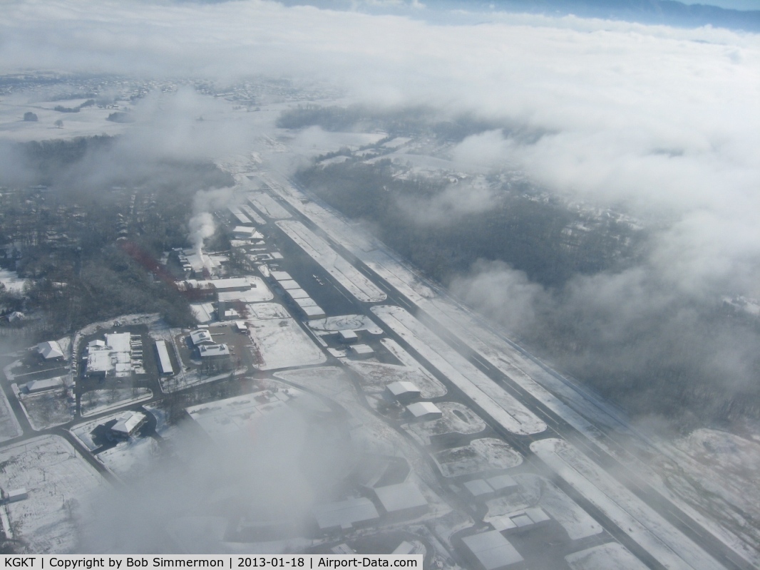 Gatlinburg-pigeon Forge Airport (GKT) - Looking SE through the fog