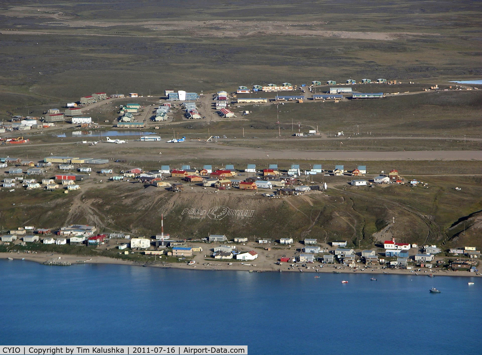 Pond Inlet Airport, Pond Inlet, Nunavut Canada (CYIO) - Looking at Pond Inlet Airport from the west.